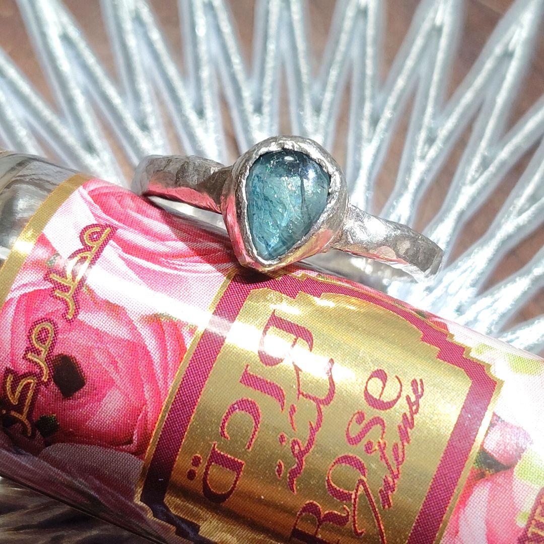 宝石質✨虹入り⭐︎ブルートルマリン✨シルバーリング トルマリン