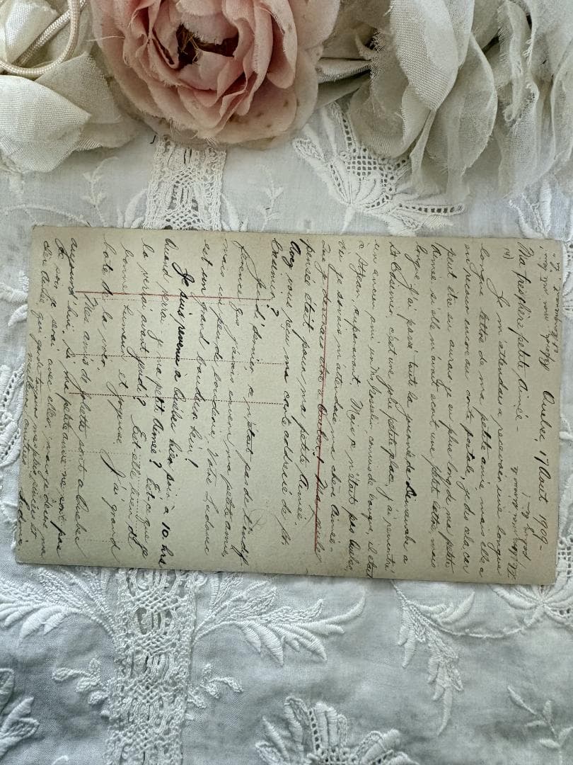 アンティーク ポストカード 薔薇と美しい少女 - メルカリ