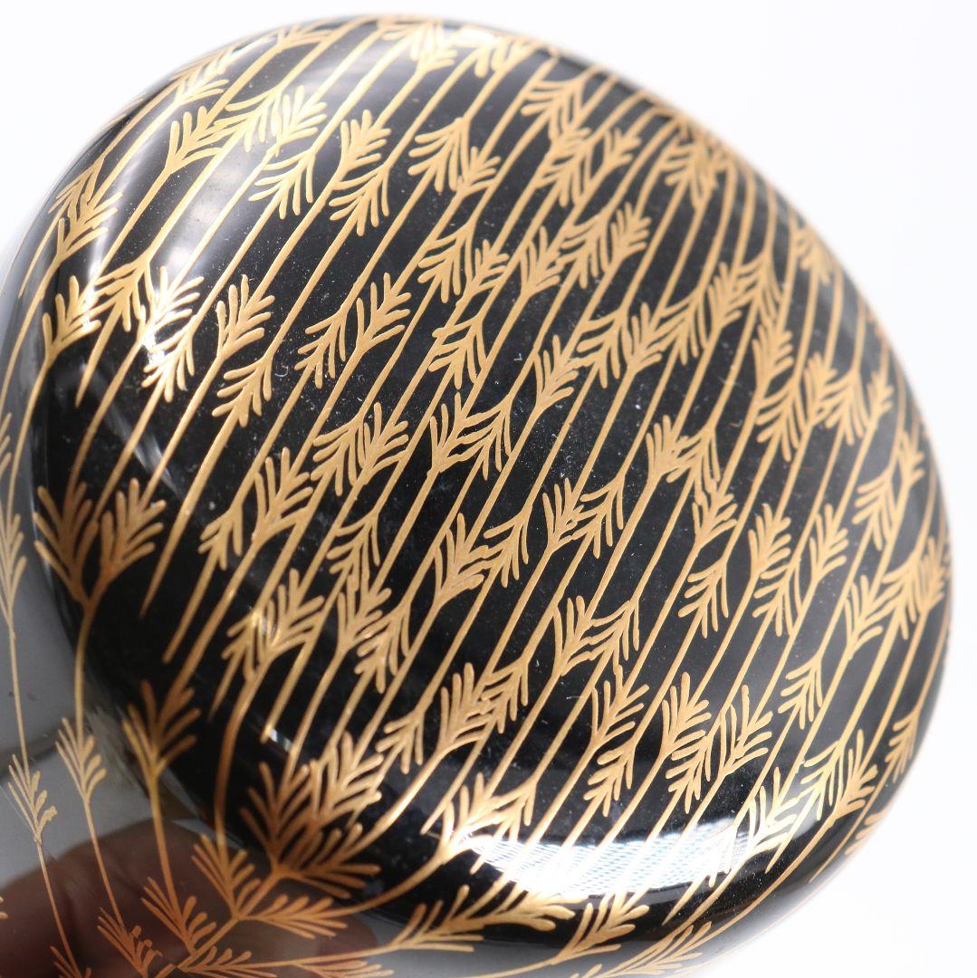 中谷秀斉作 覚々斎好写 老松 薄茶器 壷々青海波仕覆 茶道具 V942 栗山