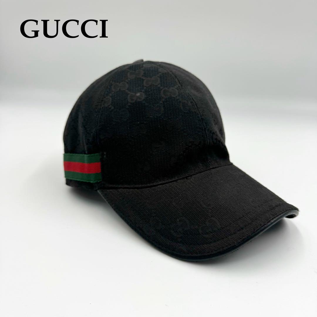 グッチ❣️キャップGG キャップシェリーラインブラック大きいサイズXL