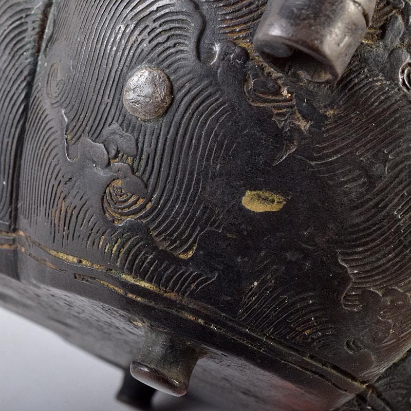 中国 古銅 波刻 木瓜形双耳香炉 M R8837 - メルカリ