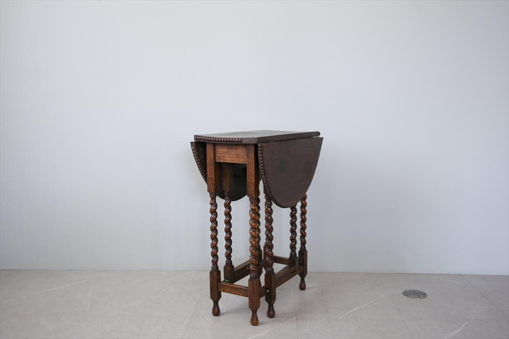 英国アンティーク木製ゲートレッグテーブル/ダイニング机バタフライ(89-211)