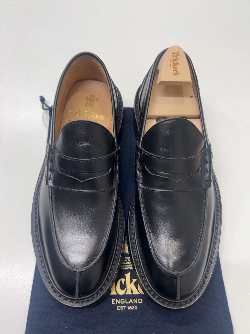 Tricker's James-J ブラック カーフレザー 24.5cm