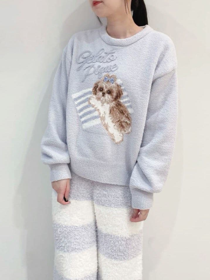 新品タグ付♥️ジェラートピケ シーズージャガードプルオーバー BLU　ラスト1点