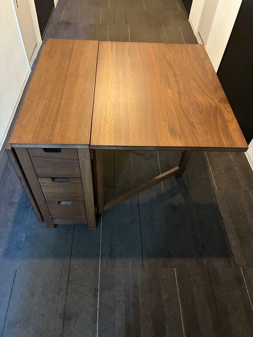 た*き様 収納付き木製バタフライテーブル