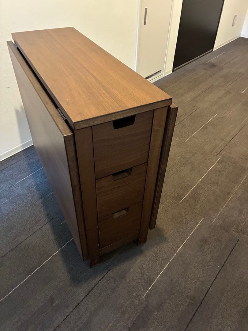 た*き様 収納付き木製バタフライテーブル