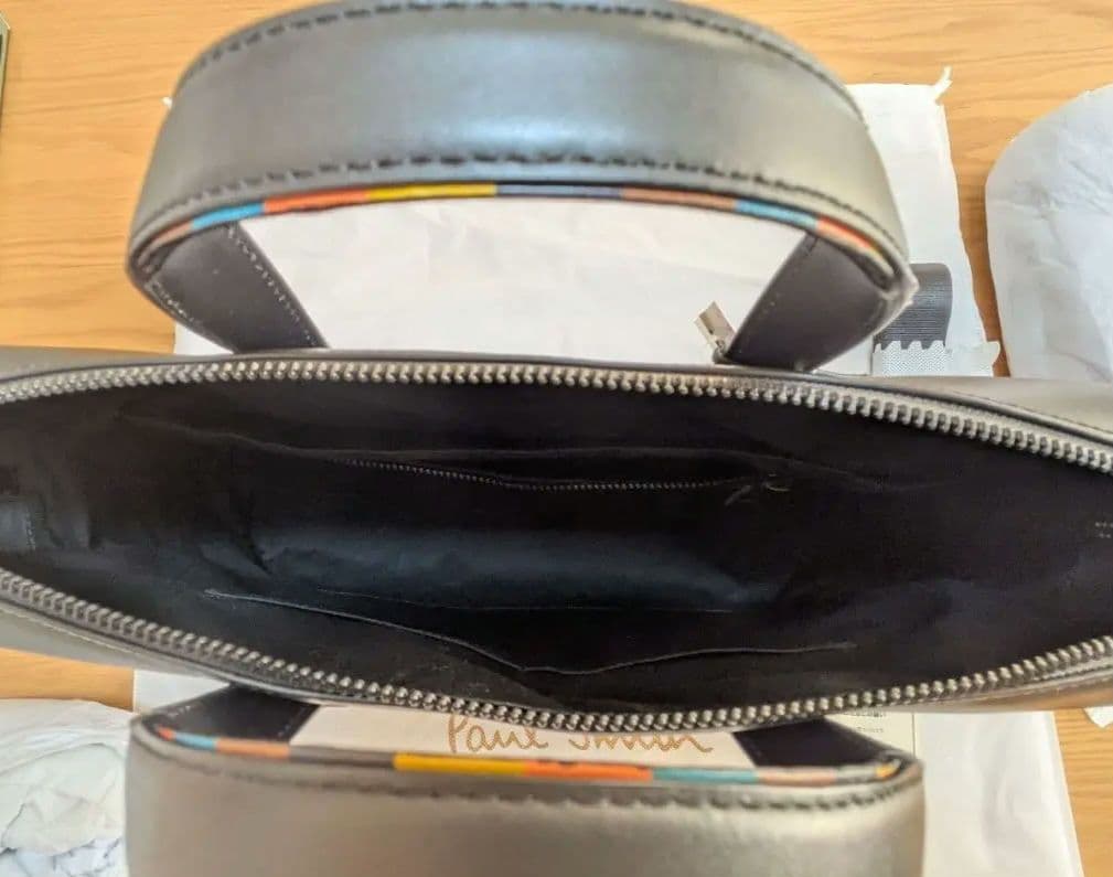 送料込【新品未使用】グレー　ポールスミスビジネスカジュアル２WAYレザー バッグ