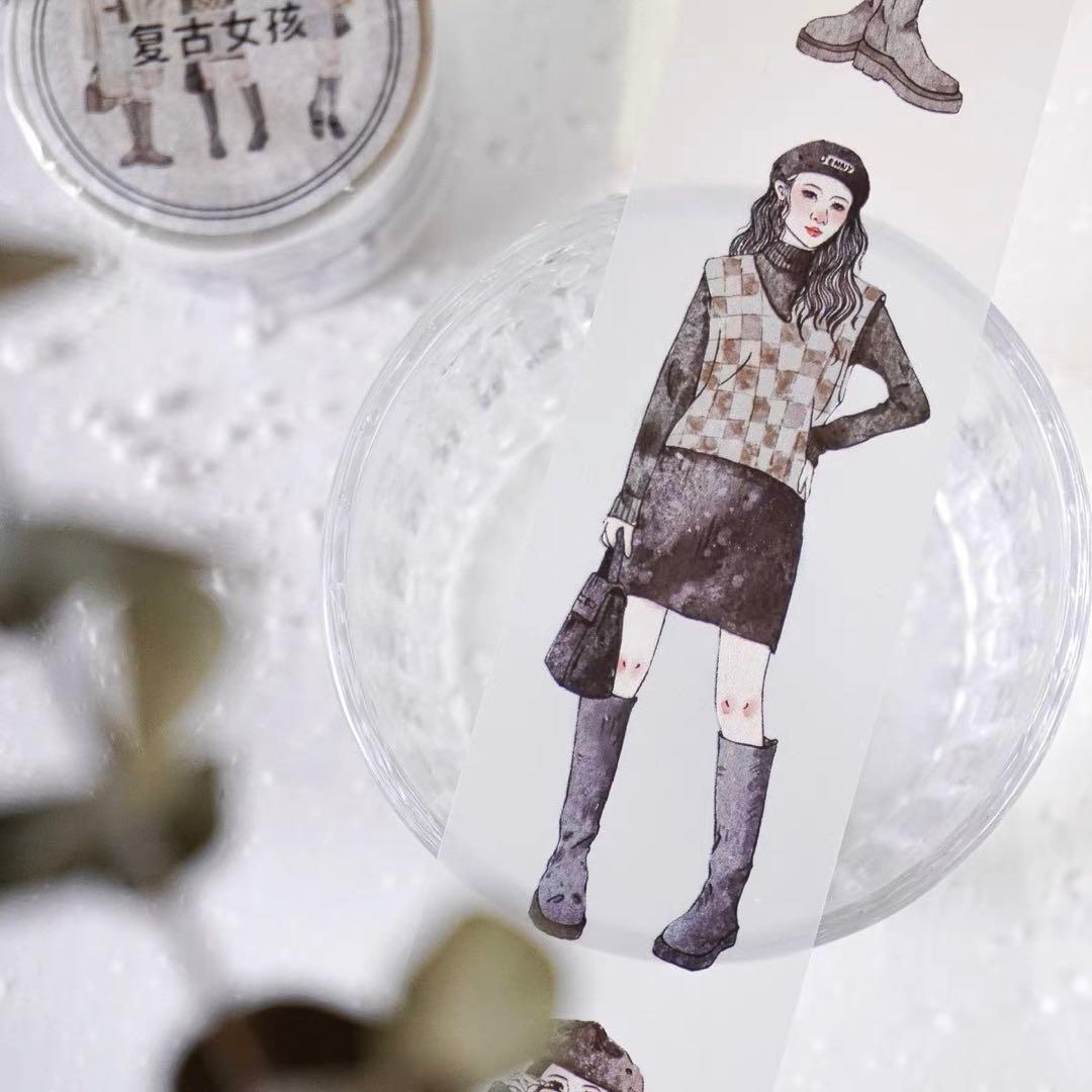 ⭐️SALE⭐️媛子文创《复古女孩》海外マスキングテープ　マステ 【1872】