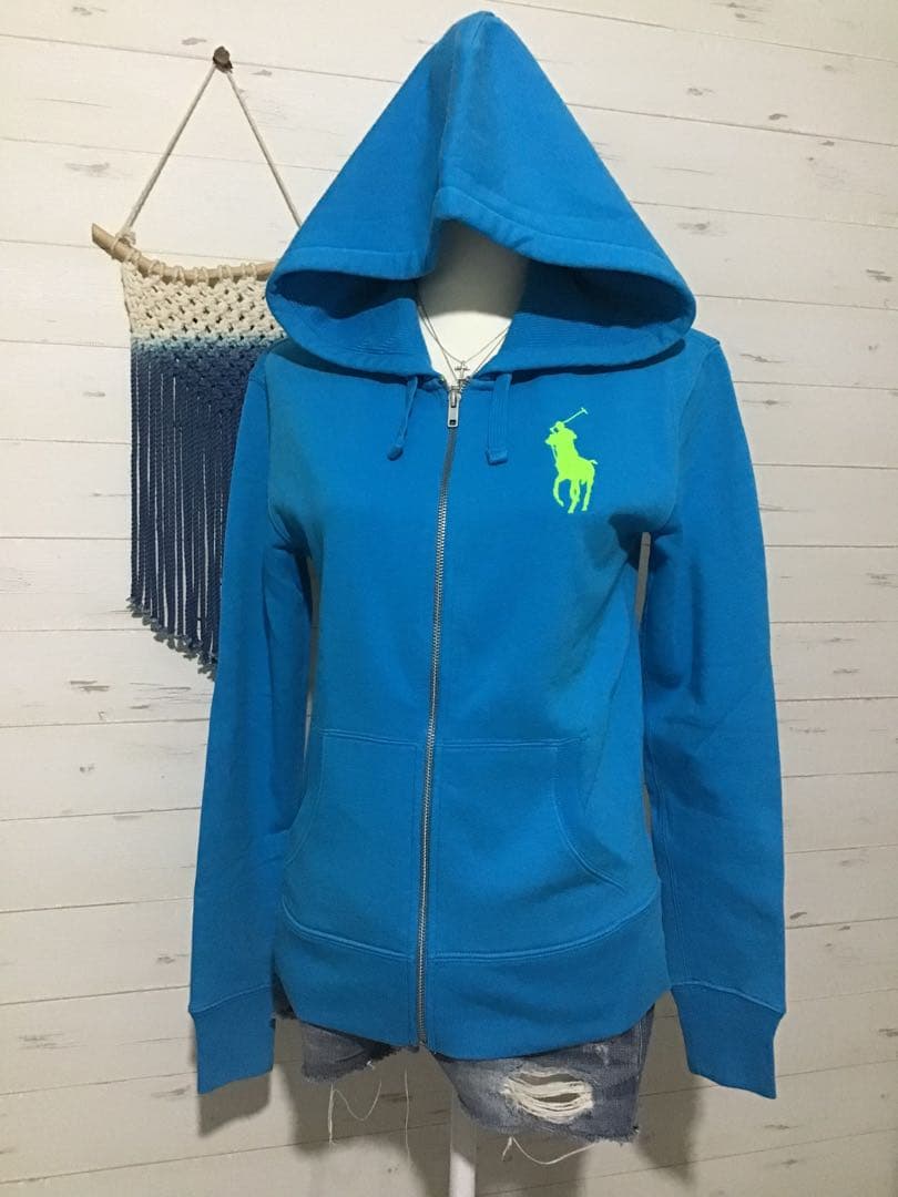 ★ラルフローレン★Y2K ビッグポニー ブルー ターコイズ パーカー
