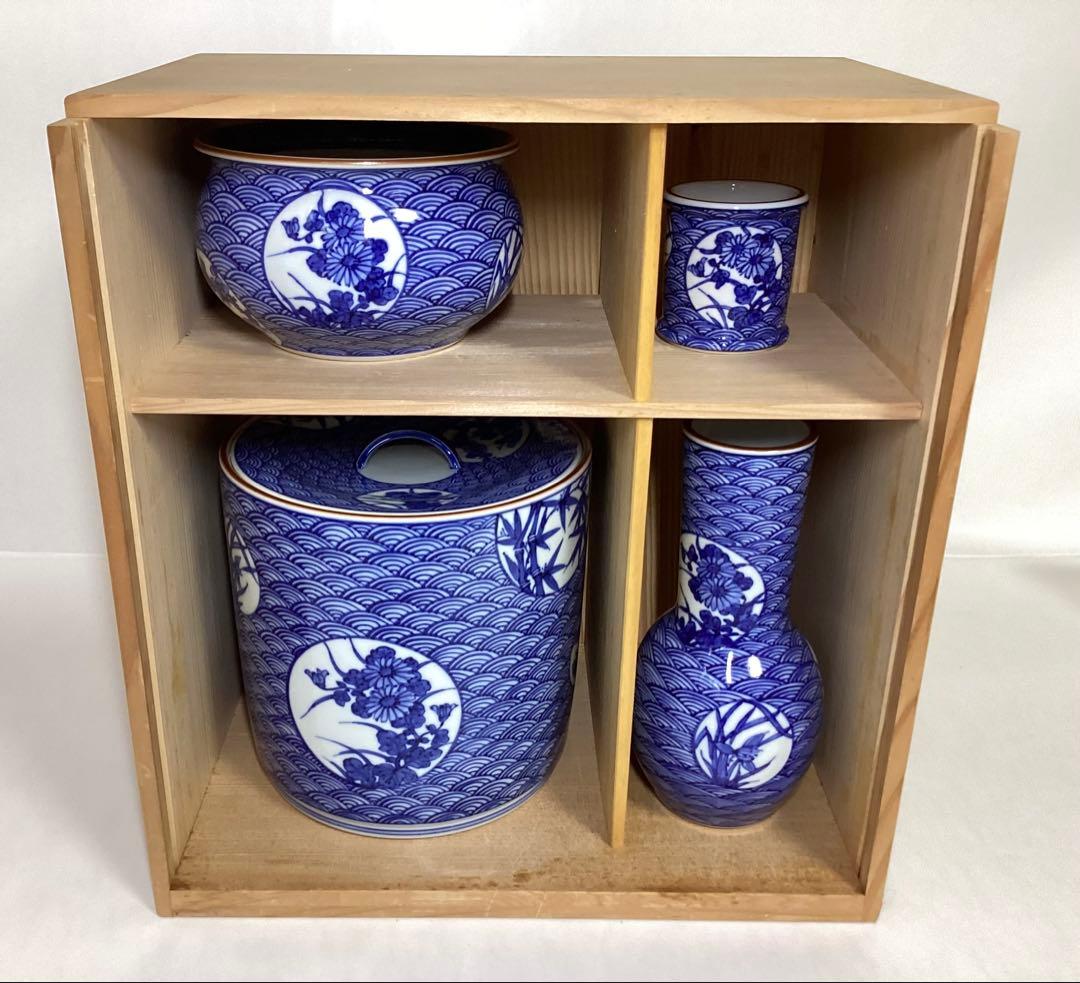 茶道具 古物品 皆具 祥瑞 青海波 四君子 杉田祥平 木箱入 - メルカリ