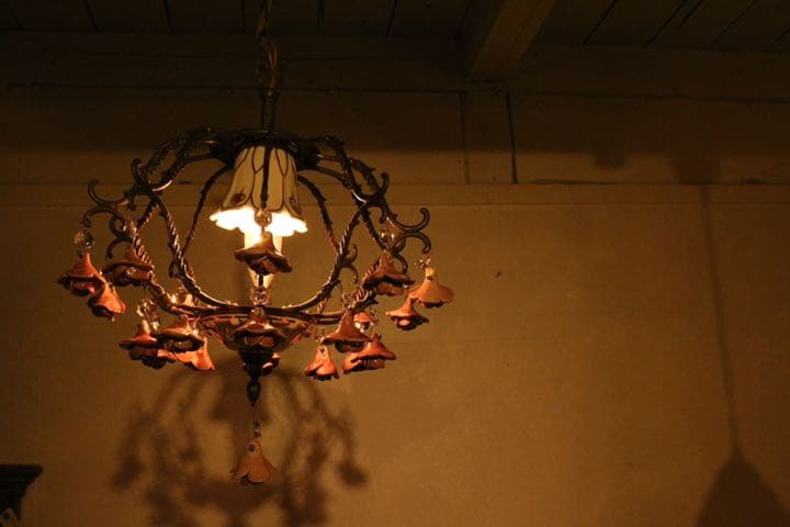 専用です。フランスアンティーク シャンデリア ピンクローズモチーフ