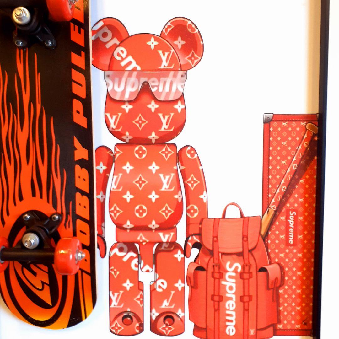 スケボーフィギア付 Louis Vuitton Supreme 3Dアートパネル - メルカリ