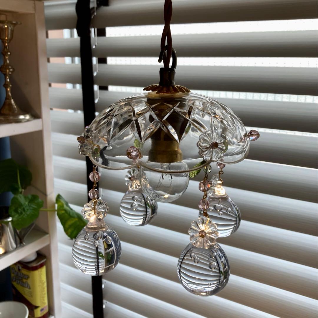 ミニシャンデリア（雫）1920年 フランス アンティーク ランプシェード