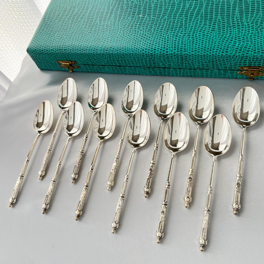 【SFAM】 ロシア様式のコーヒースプーン 12本組 仏蘭西 13.5cm