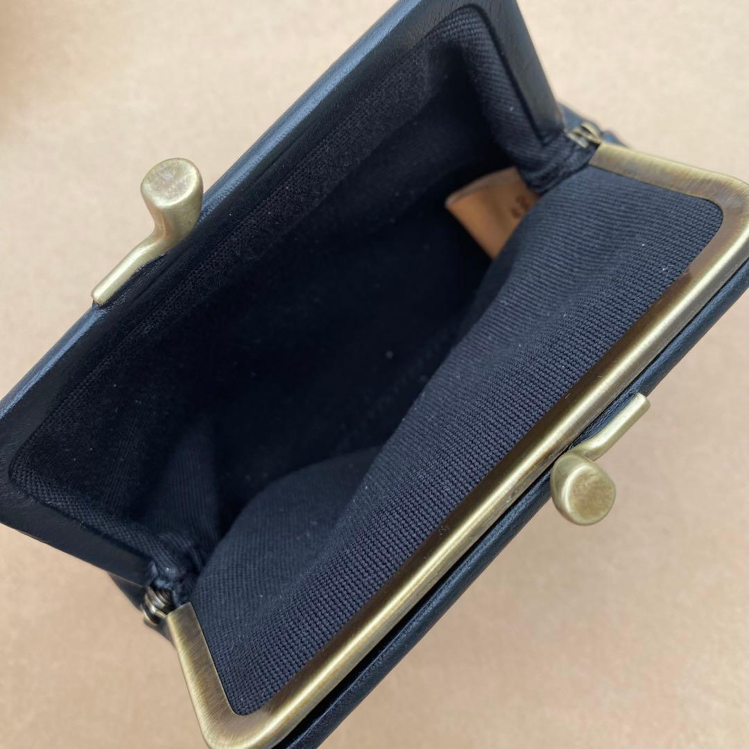 イルビゾンテ　がま口　ポーチ　ミニ財布　ケース　小銭入れ　ブラック