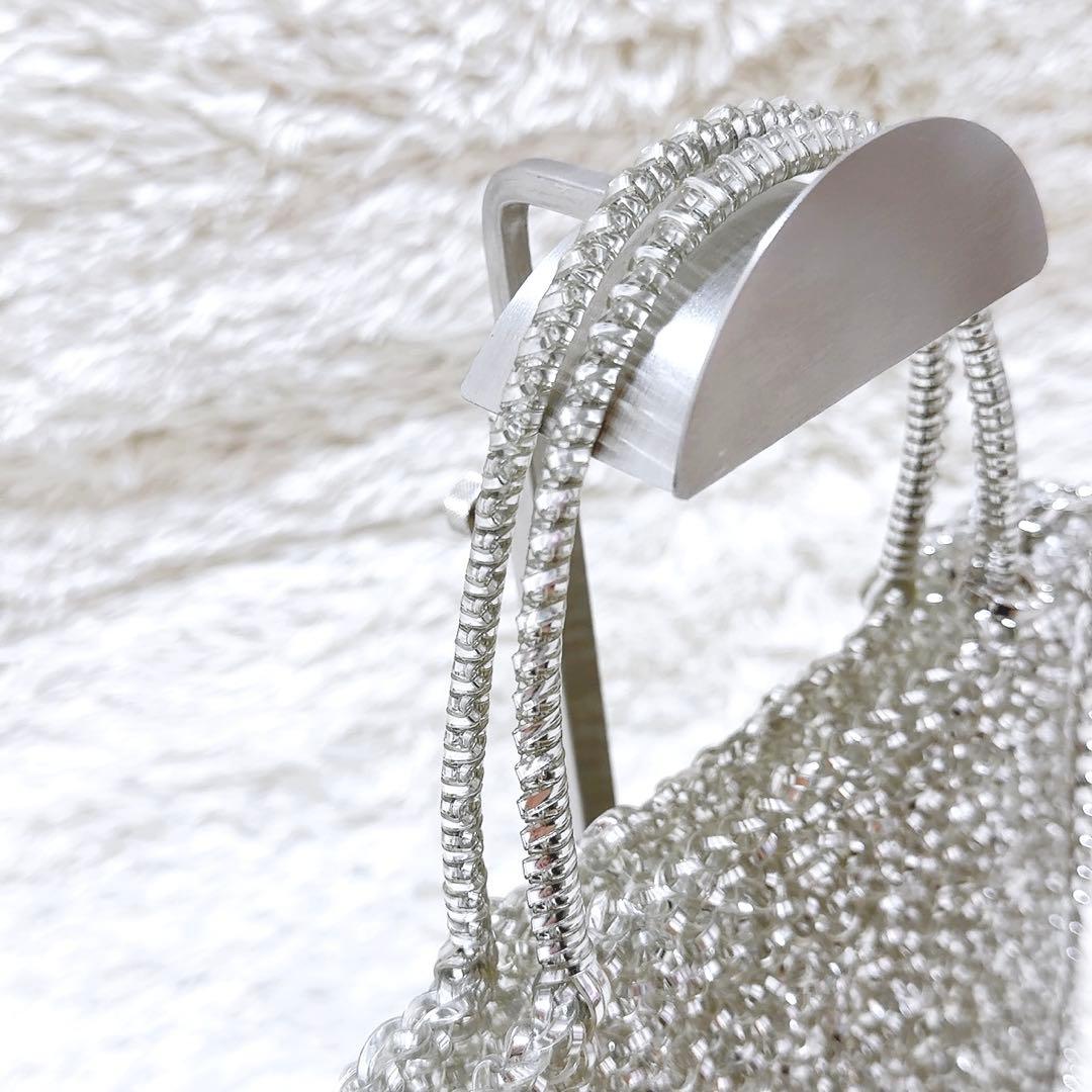 美品✨アンテプリマ　ワイヤーバッグ　スタンダード　スクエア ミディアム　シルバー