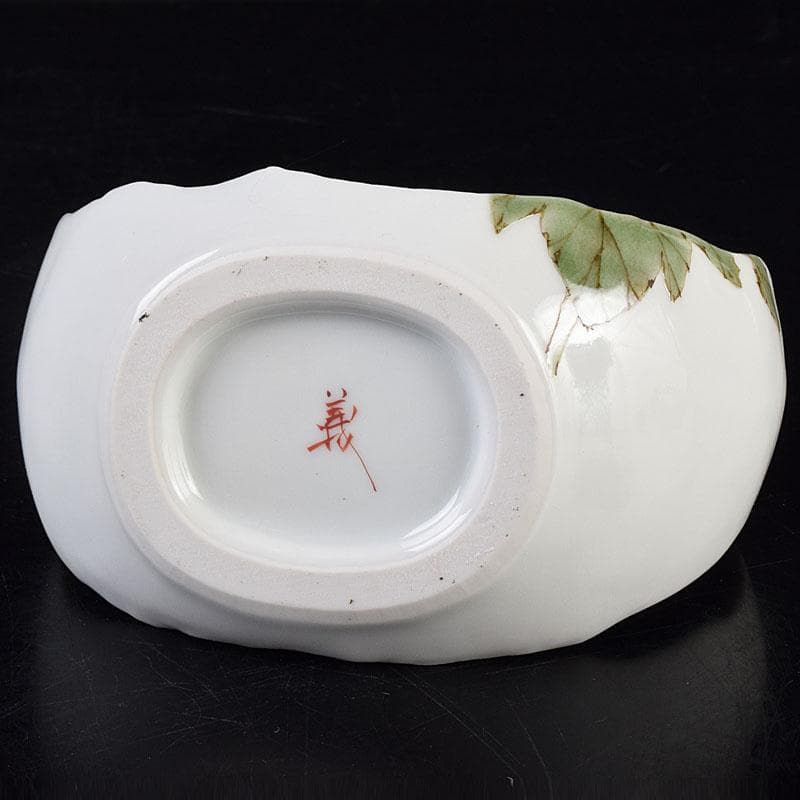 九谷焼　山田義明作　色絵　花文　小壷　共箱　M　R8949