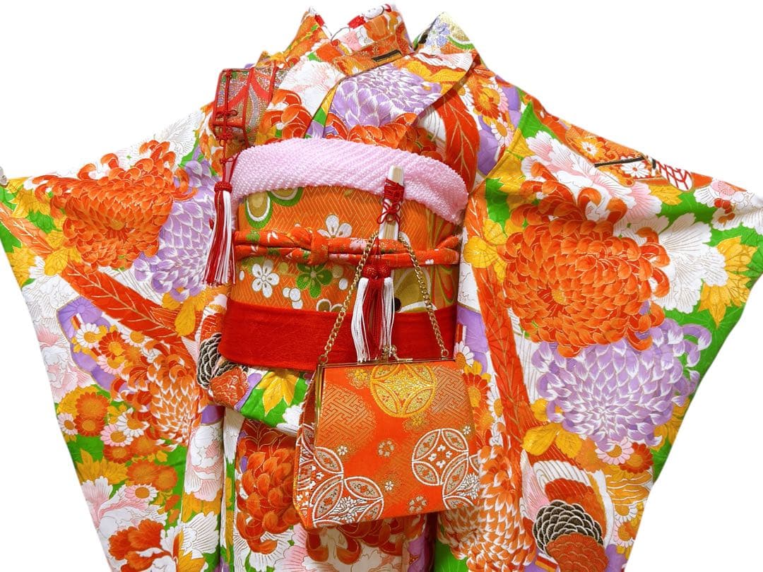 アンティーク柄♡七五三　7歳　女の子　フルセット　一式　レトロ着物