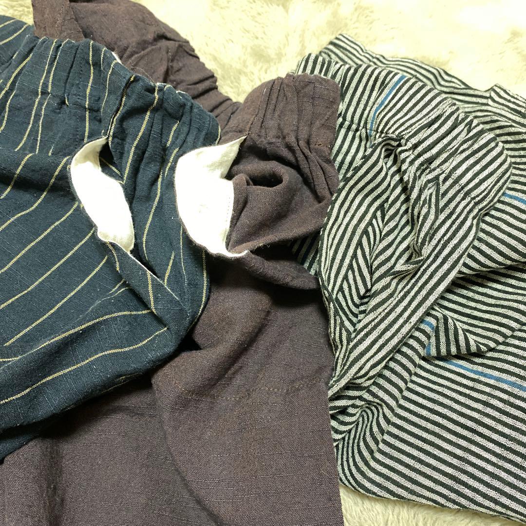 美品ヤンマ産業　 HARAPPA 会津木綿　ダボパン　ソフトサルエル＋10㌢丈