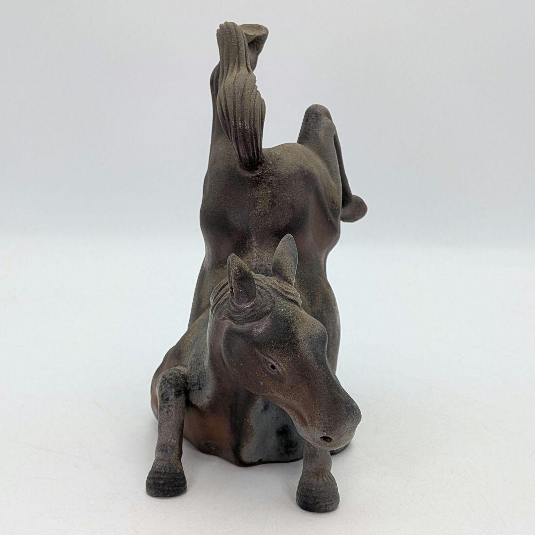 二代目小山一草 備前焼 窯変午置物 共箱 干支置物 午年