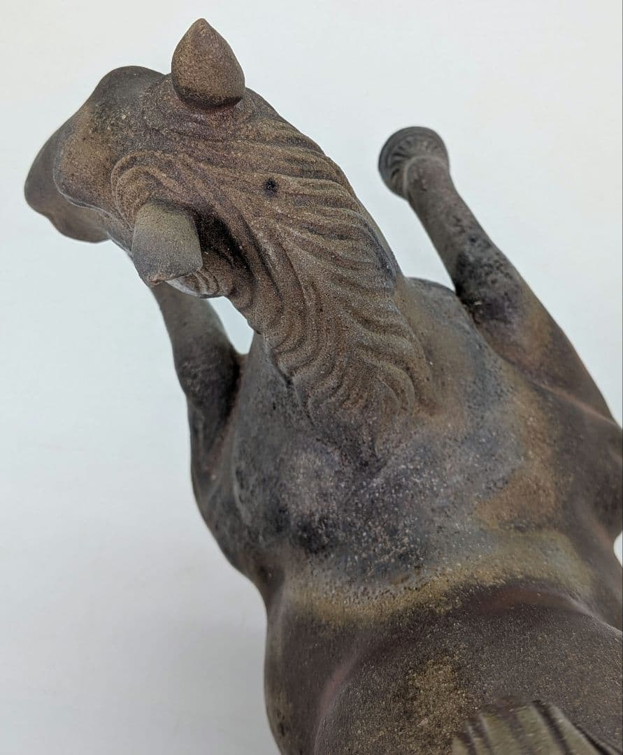 二代目小山一草 備前焼 窯変午置物 共箱 干支置物 午年