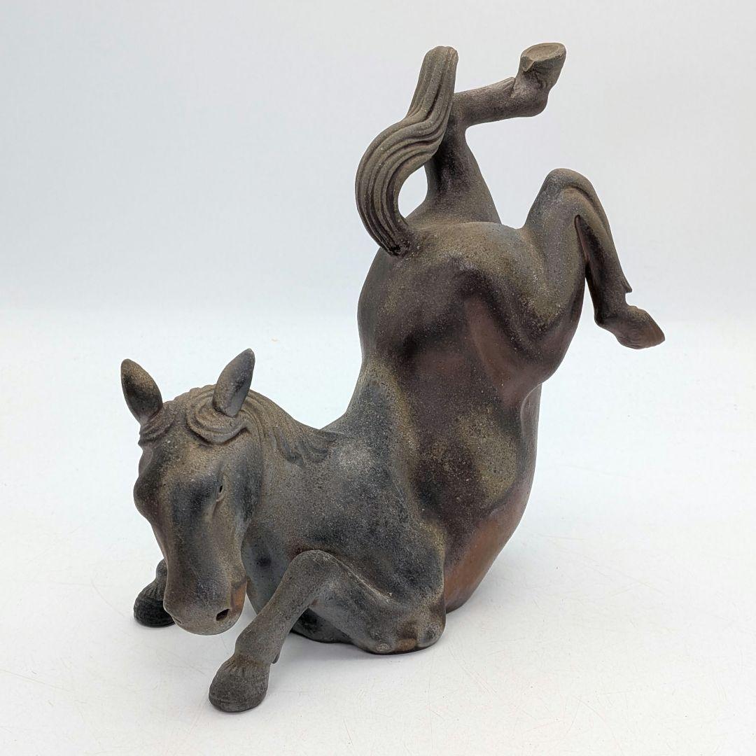 二代目小山一草 備前焼 窯変午置物 共箱 干支置物 午年