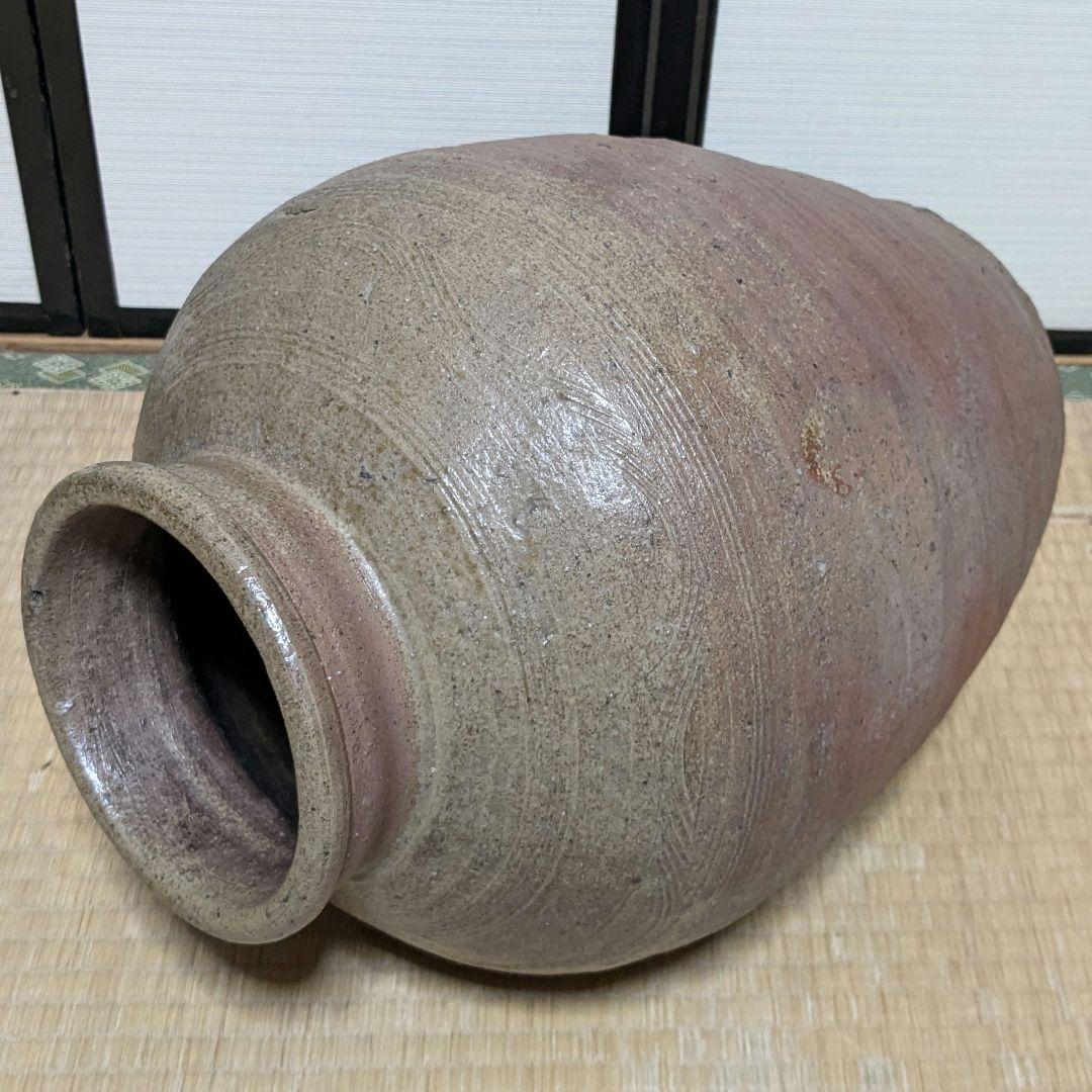 【超美品】室町時代 古備前 波状文壷 備前焼 壺 つぼ 花器 花入 置物 花瓶