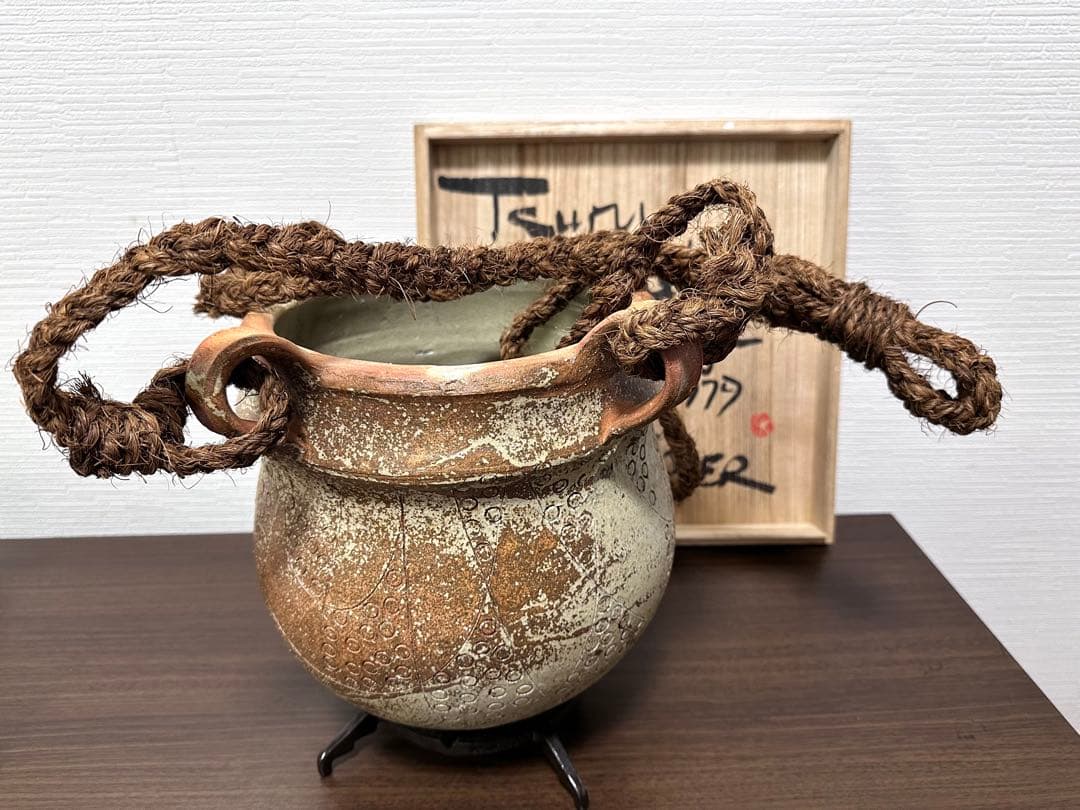 GerdKnapper ゲルトクナッパー 吊花入 1979年作 益子焼 真作保証