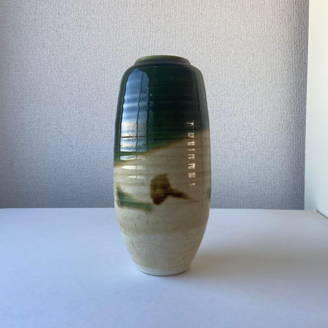 鈴木八郎　花瓶　織部　共箱共布