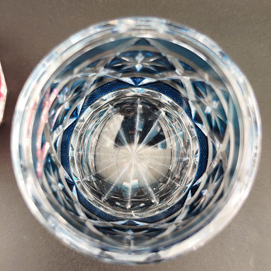 極希少】復刻薩摩切子 阪本光男 作 ペアぐい呑み（切子、江戸切子