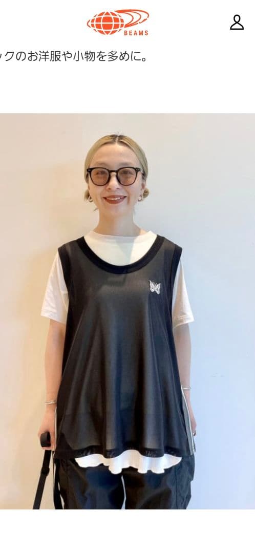 【BEAMS BOY別注】NEEDLES ／ポリエステルメッシュタンクトップ