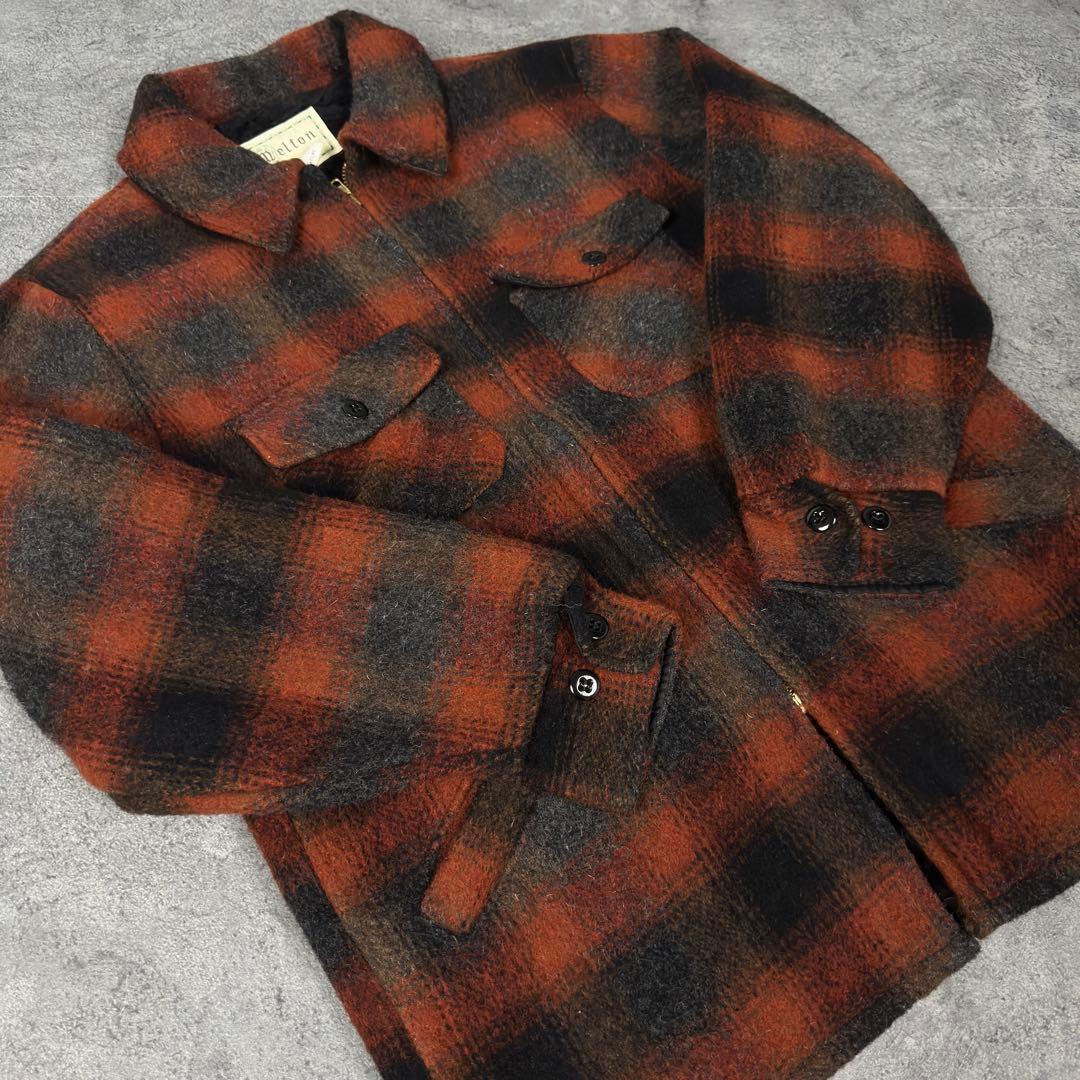 melton 70s ビンテージ USA製 オンブレ チェック ウールジャケット
