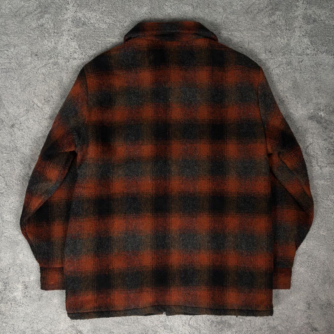 melton 70s ビンテージ USA製 オンブレ チェック ウールジャケット
