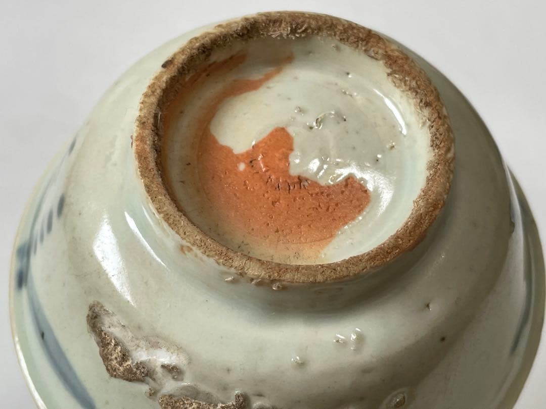 アンティーク 骨董 中国骨董 染付 海あがり 小碗 盃 カップ 古染付 明