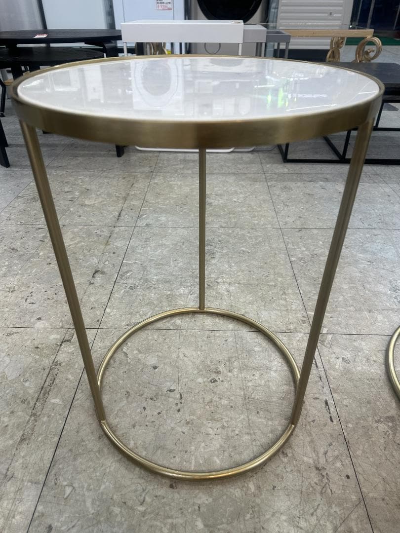 ZARA HOMEリアル大理石ネストテーブル サイドテーブル ゴールド