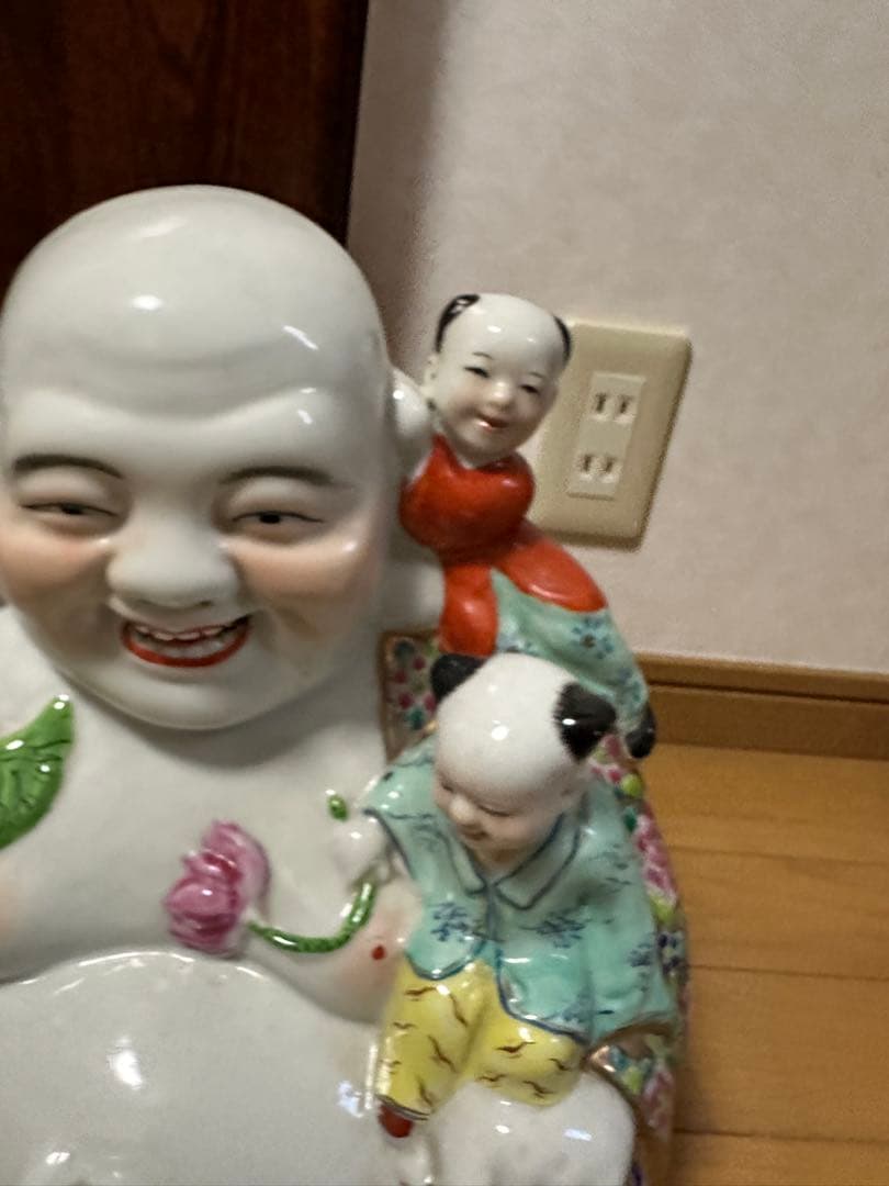 布袋像 五子登科 中国美術 陶器人形 アンティーク オブジェ 骨董品 縁起物