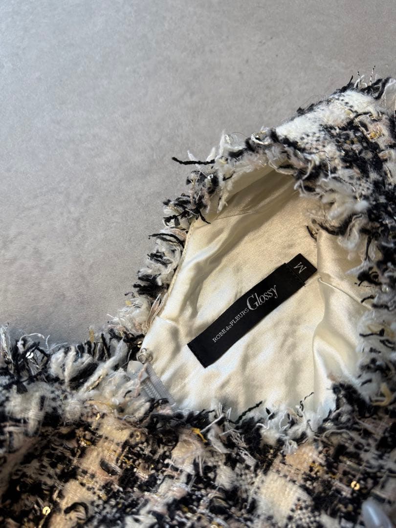 【ROBE de FLEURS】Glossy ローブドフルール ツイードドレス