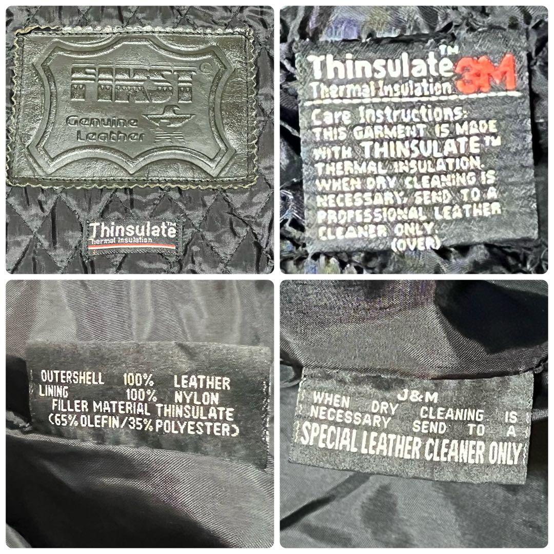 80s ヴィンテージ FIRST 本革 シングルライダース キルティングライナー