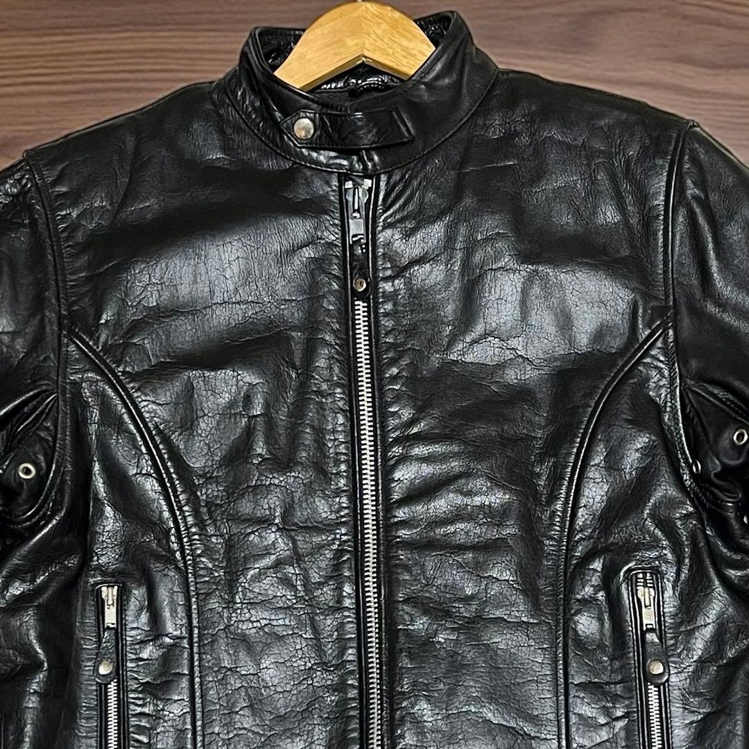 80s ヴィンテージ FIRST 本革 シングルライダース キルティングライナー