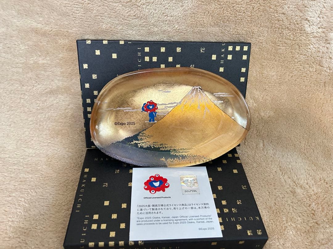 大阪万博 会場限定】箔一 ミャクミャク 金箔 箔名画 ガラストレー 大阪