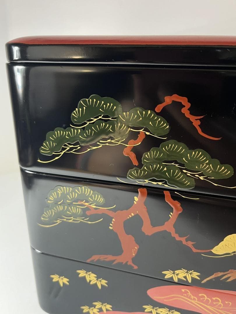 未使用】 黒内洗朱 木製 目黒廣太謹製 三段重 重箱 - メルカリ