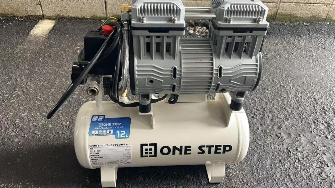中古コンプレッサー 100v 静音 小型 オイルレス 12L - メルカリ