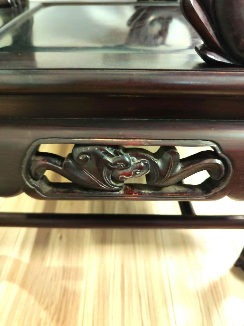 希少中華骨董 大理石インレイ椅子 玉座 宮廷 紅木 紫檀 黒檀 花梨 李朝①