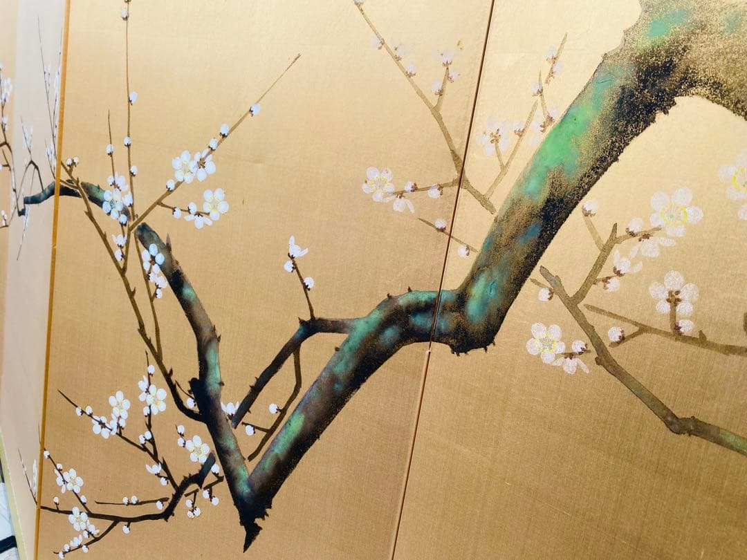 梅の花 屏風 日本画 160cm x 90cm