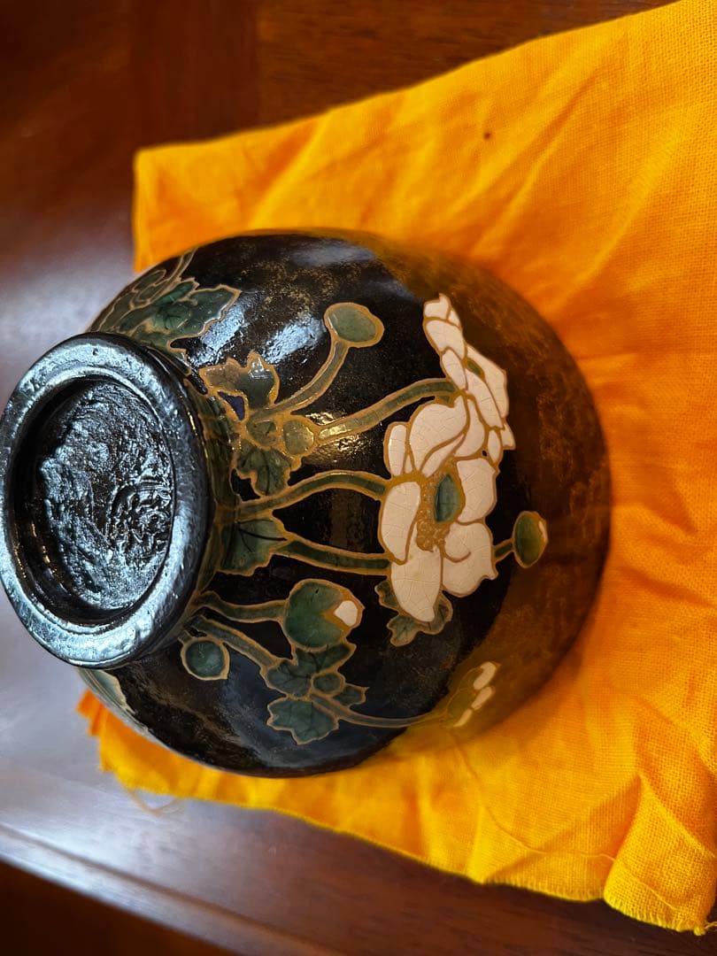 抹茶茶碗 乾山写し 秋海棠 浅野紫仙作（山崎窯）