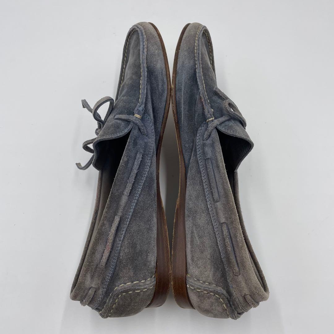 【美品】HERMES スウェード　モカシン　ドライビングシューズ　グレー26cm