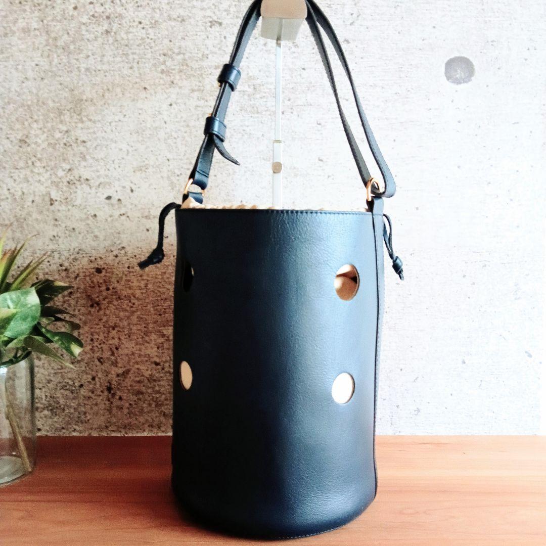 美品 J&M DAVIDSON レザー バケット 巾着 ショルダー ハンドバッグ