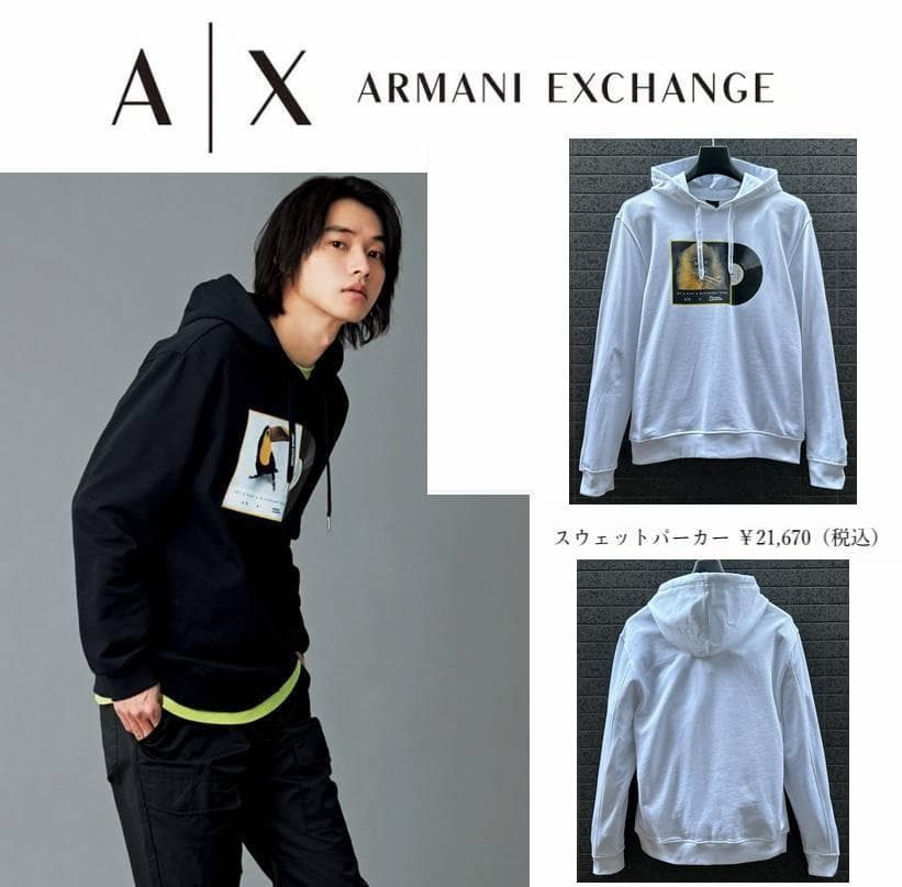 新品 M アルマーニエクスチェンジ コラボ白パーカー 定価21670円