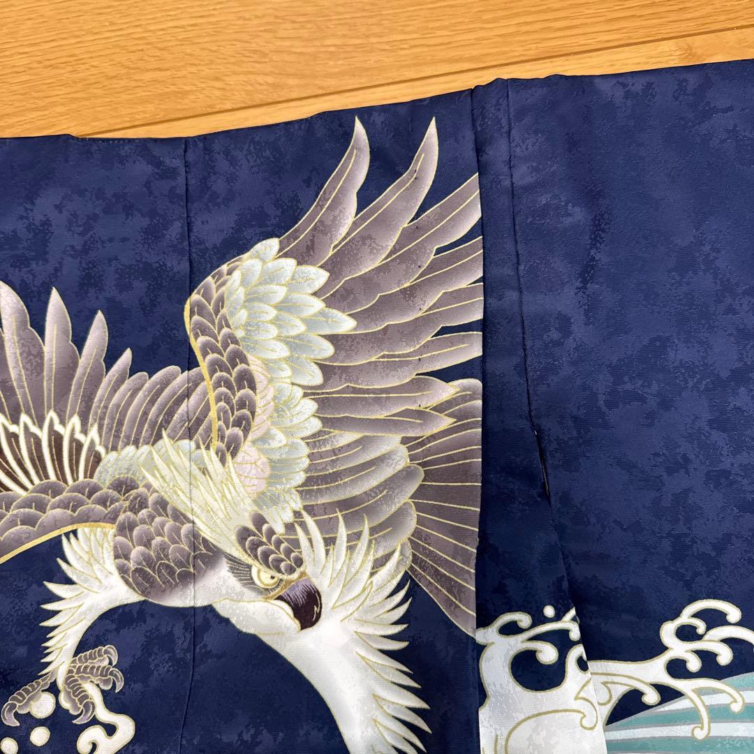 羽織袴 七五三 男の子 12点フルセット 着物 鷹宝船5歳 青 京超