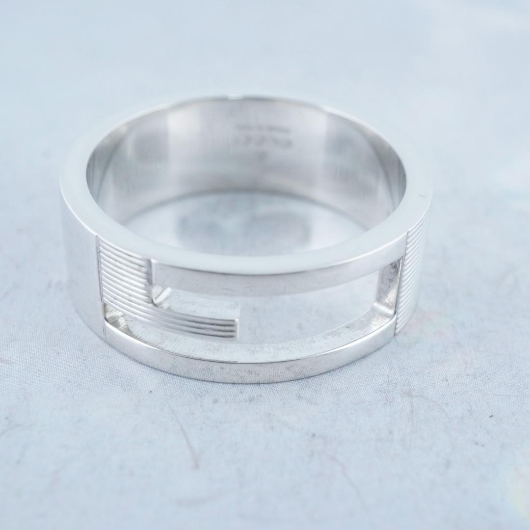 新品仕上 グッチ ブランデッドG カットアウト リング　23号